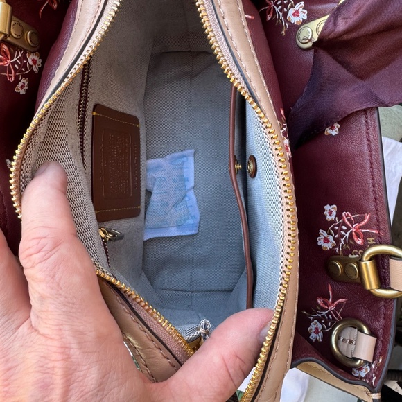 Coach Rogue Bag 25 In Signature Leather With Floral Bow Print Interior - Picture 15 of 16